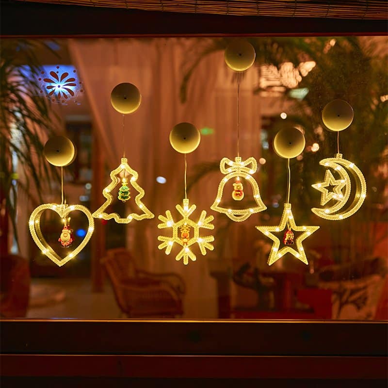 Lighted Christmas Window Silhouette Decoration Christmas Window Decoration  Lights Battery Operated Christmas Window Lighted Decorations Hanging