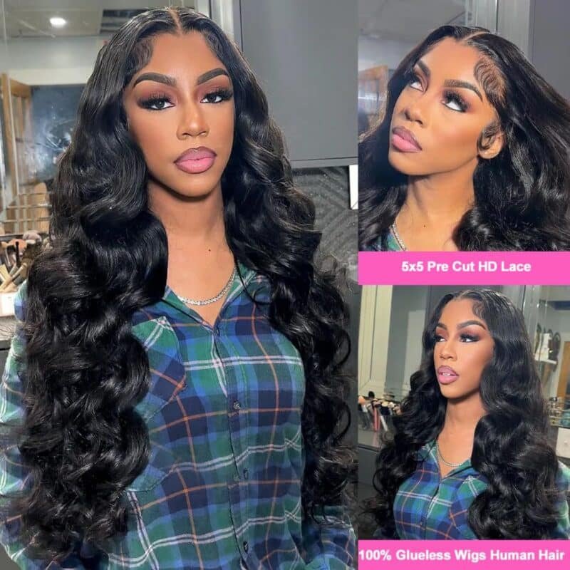 Glueless Wigs For Beginners Wave Lace  Wigs180% Density 5x5 HD Lace Closure Wigs - Image 4