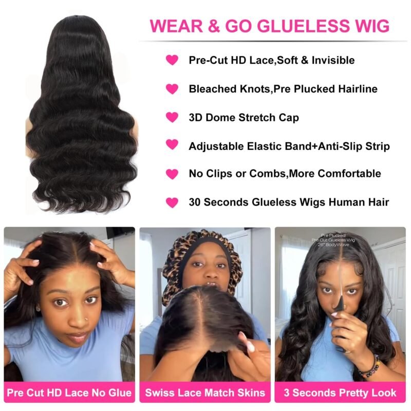 Glueless Wigs For Beginners Wave Lace  Wigs180% Density 5x5 HD Lace Closure Wigs - Image 7